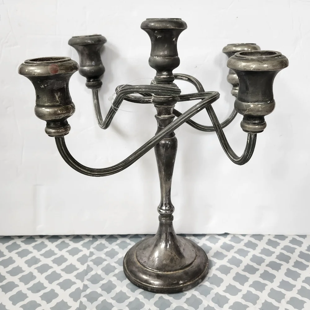 Silverplate Candelabra 5 Branch